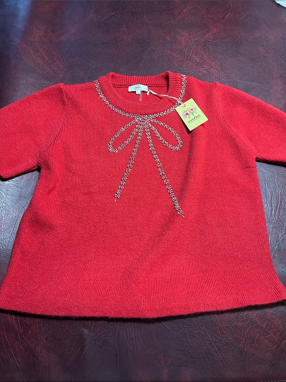 Entro short sleeve sweater NWT